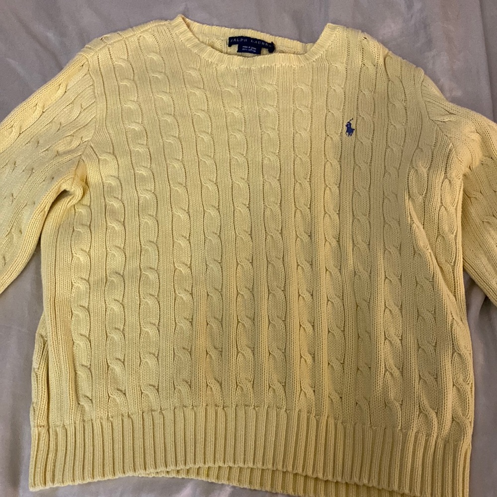 Ralph Lauren pastel yellow long sleeve sweater